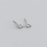 925 Silver Small Round Beads Stud Earrings for Women