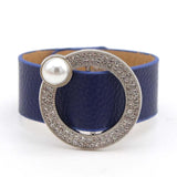 European Punk Pearl Crystal Cuff Bracelet for Women