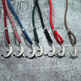 Silver Dolphin Rope Bracelet Adjustable Red Beach Bracelet