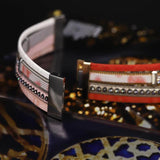 Leather Crystal Charm Bracelet Bohemian Multilayer Wide Wrap Bracelets