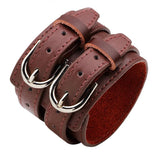 Double Belt Leather Wrist Friendship Bracelet for Men YWQR2300