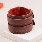 Double Belt Leather Wrist Friendship Bracelet for Men YWQR2300