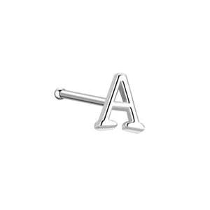 925 Silver Initials Nose Ring Alphabet Nose Stud