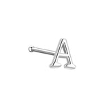 925 Silver Initials Nose Ring Alphabet Nose Stud
