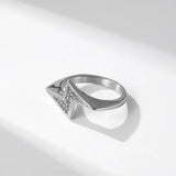 Black/Silver Lightning CZ Zircon Couple Ring Stainless Steel Wedding Gift
