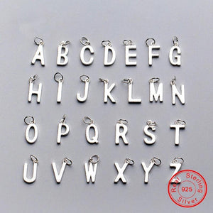 925 Silver 14-15mm A-Z Alphabet Charms DIY Jewelry Findings Letters