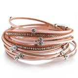 Bohemian Rhinestone Studs Bracelet with Magnetic Buckle