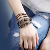 Bohemian Rhinestone Studs Bracelet with Magnetic Buckle
