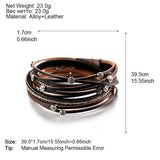 Bohemian Rhinestone Studs Bracelet with Magnetic Buckle