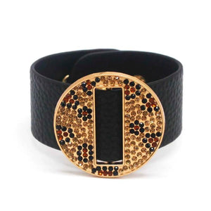 Vintage Leather Wrap Bracelet Geometric Jewelry
