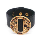 Vintage Leather Wrap Bracelet Geometric Jewelry