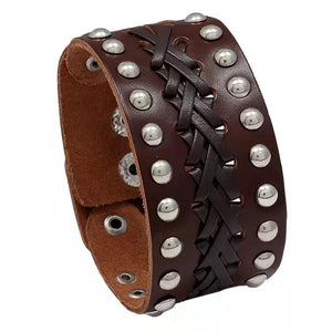 Vintage Leather Bracelet Wrap Jewelry Cuff