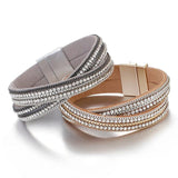 Multilayer Rhinestone Wrap Bracelet Snake Skin Pattern