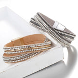 Multilayer Rhinestone Wrap Bracelet Snake Skin Pattern