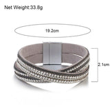 Multilayer Rhinestone Wrap Bracelet Snake Skin Pattern