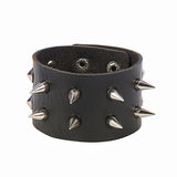 Gothic Rivet Tassel Chain Bracelet Vintage PU Leather