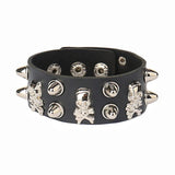 Gothic Rivet Tassel Chain Bracelet Vintage PU Leather