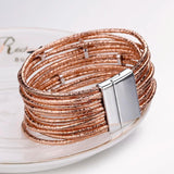 Boho Leather Bracelet with Pentagram Charm