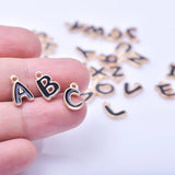 26Pcs Golden Initial Charms Enamel Pendant DIY Jewelry Making