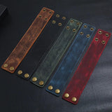 Punk Men's Leather Bracelet Wide Adjustable Wrap Wristband Bangles Men Jewelry