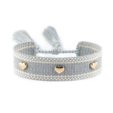 Bohemia Heart Rivet Bracelet For Women Tassel Jewelry