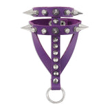 Vintage Purple PU Leather Rivet Bracelet Gothic Cosplay Wrap Bracelet