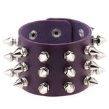 Vintage Purple PU Leather Rivet Bracelet Gothic Cosplay Wrap Bracelet