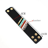 Multicolor Geometric PU Leather Bracelets for Women Girl Bangle