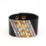 Multicolor Geometric PU Leather Bracelets for Women Girl Bangle