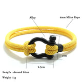Men Rope Bracelet Double Layer Nylon Stainless Steel Outdoor Camping Jewelry