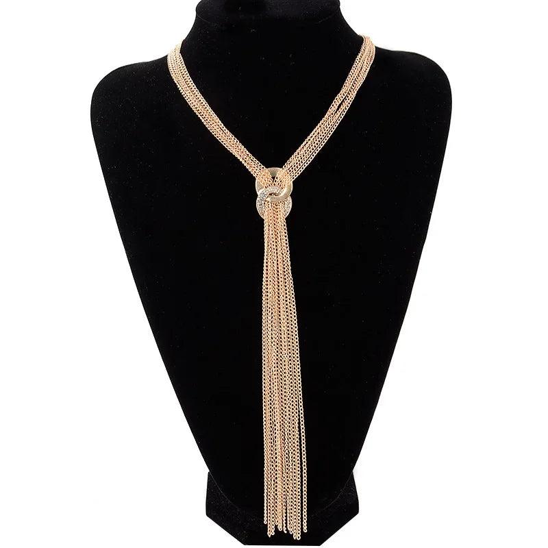Multi-layer Tassel Pendant Necklace Retro Style Women