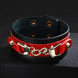 Charm Women Leather Bracelet Alloy Ladies Street Beat Leather Bracelet