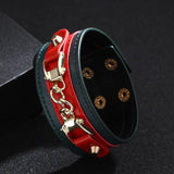 Charm Women Leather Bracelet Alloy Ladies Street Beat Leather Bracelet