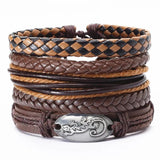 Punk Vintage Guitar Charm Leather Bracelets Men Women Femme Homme Wrap Jewelry