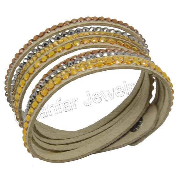 Multilayer Velvet Leather Bracelet Snaps Charm Bracelets For Women Men