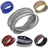 Multilayer Velvet Leather Bracelet Snaps Charm Bracelets For Women Men