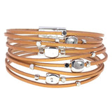 Leather Bracelets for Women Multilayer Wide Wrap Bracelet