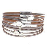 Leather Bracelets for Women Multilayer Wide Wrap Bracelet