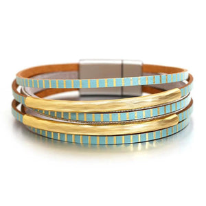 Women's Leather Charm Bracelet Multilayer Wrap Party Jewelry