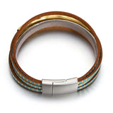 Women's Leather Charm Bracelet Multilayer Wrap Party Jewelry