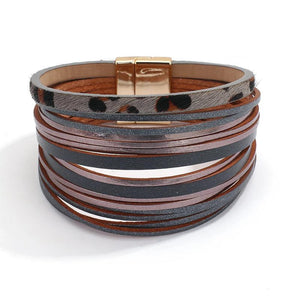 Leopard Pattern Leather Bracelets for Women