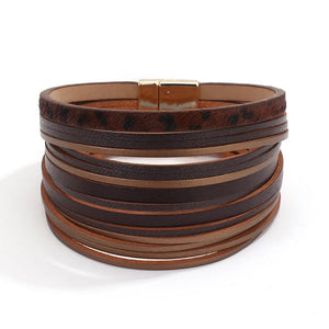 Leopard Pattern Leather Bracelets for Women