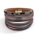 Leopard Pattern Leather Bracelets for Women