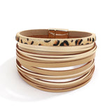 Leopard Pattern Leather Bracelets for Women