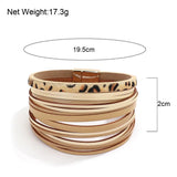 Leopard Pattern Leather Bracelets for Women