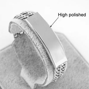 Men's 10mm Personalized Stainless Steel Cuban Cable Bracelet