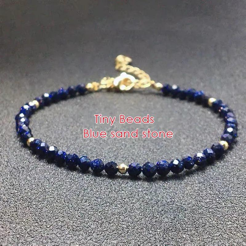 Moonstone Beads Bracelet for Women Healing 7 Chakra Small Stacking Bracelet