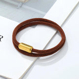 Milan Wrap Rope Chain Bangles Charm Bracelet Stainless Steel