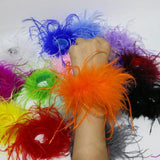 Ostrich Feather Women Bracelet Hair Accessories Furry Hand Cuffs Ring Wristband