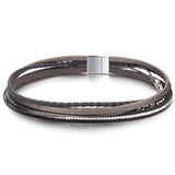 Boho Crystal Beads Leather Bracelet Rope Wrap Charm Jewelry